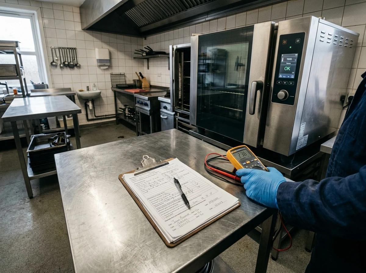 CKLS engineer handing over a newly commissioned commercial kitchen to the site team