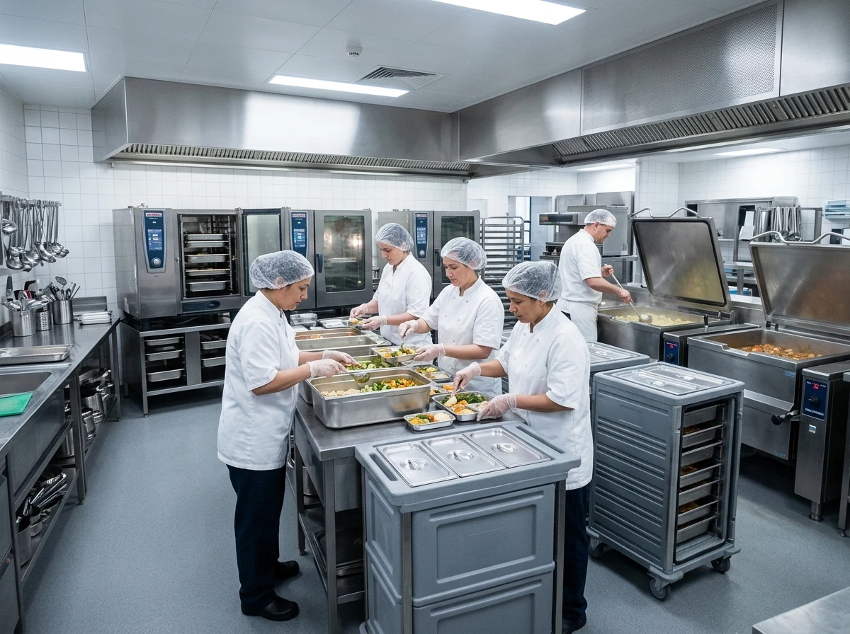 Commercial kitchen serving a healthcare site