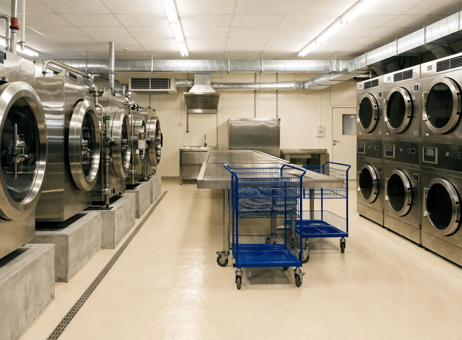 Commercial laundry room layout