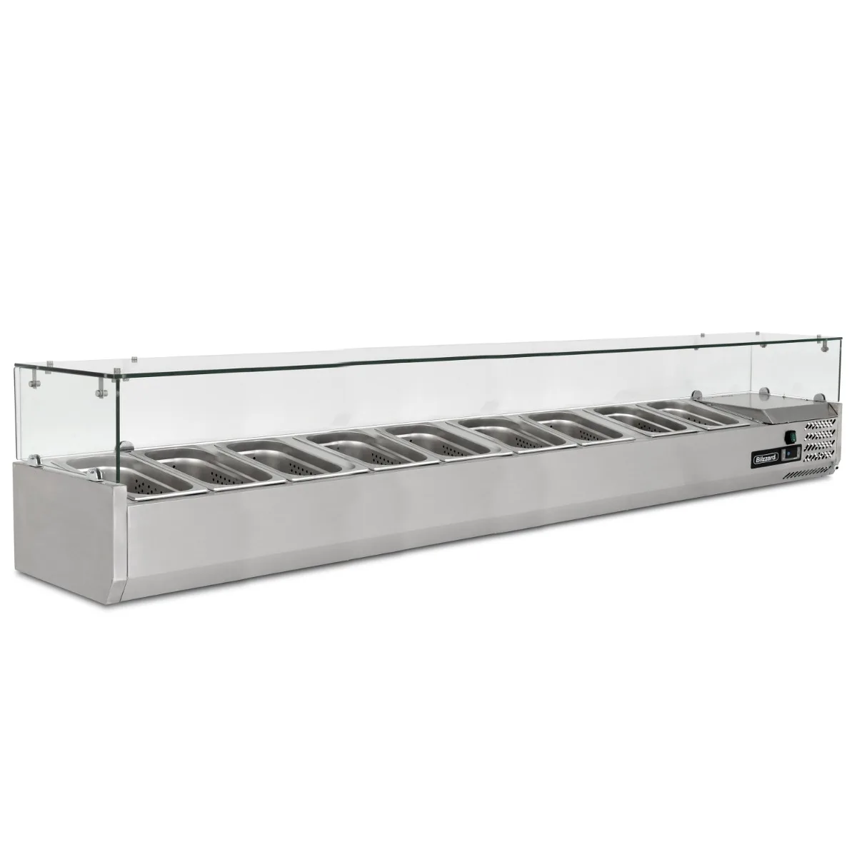 Blizzard 2m Glass Canopy 1/3 Gastronorm Prep Top