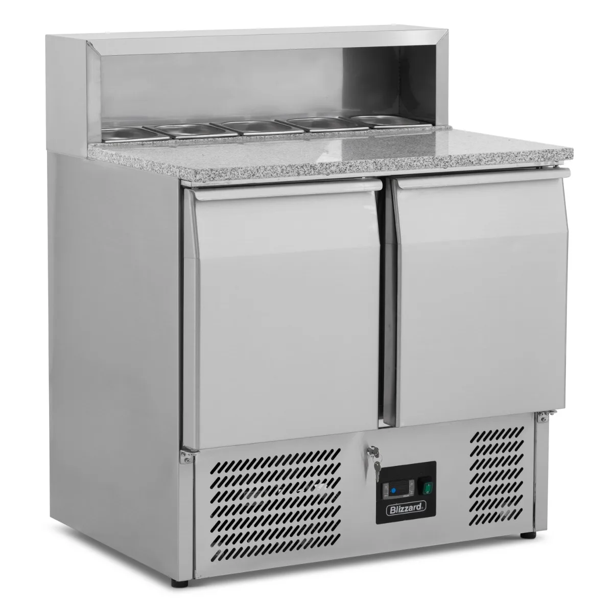 Blizzard Compact Double Door Refrigerated Pizza Prep Counter