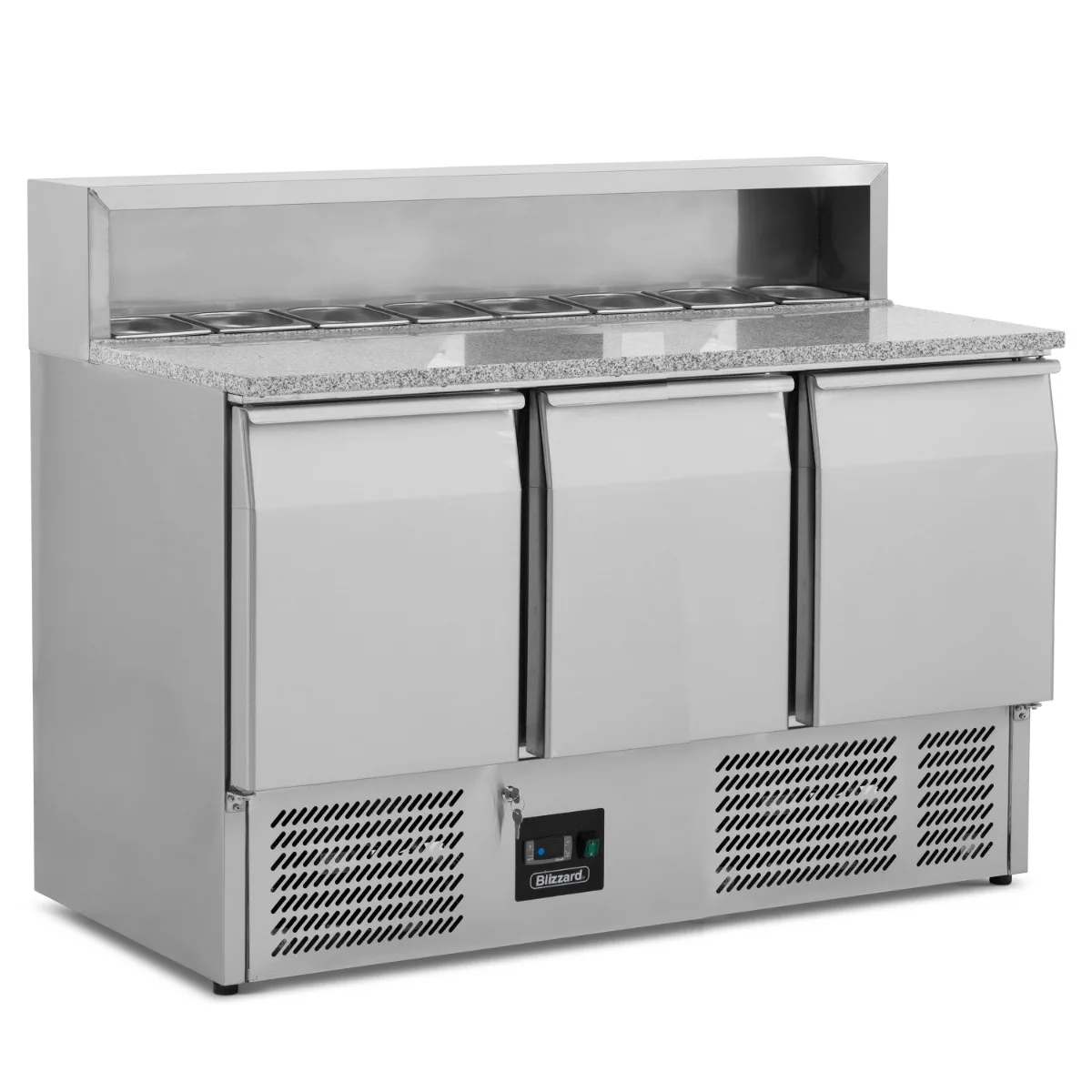 Blizzard Compact Triple Door Refrigerated Pizza Prep Counter
