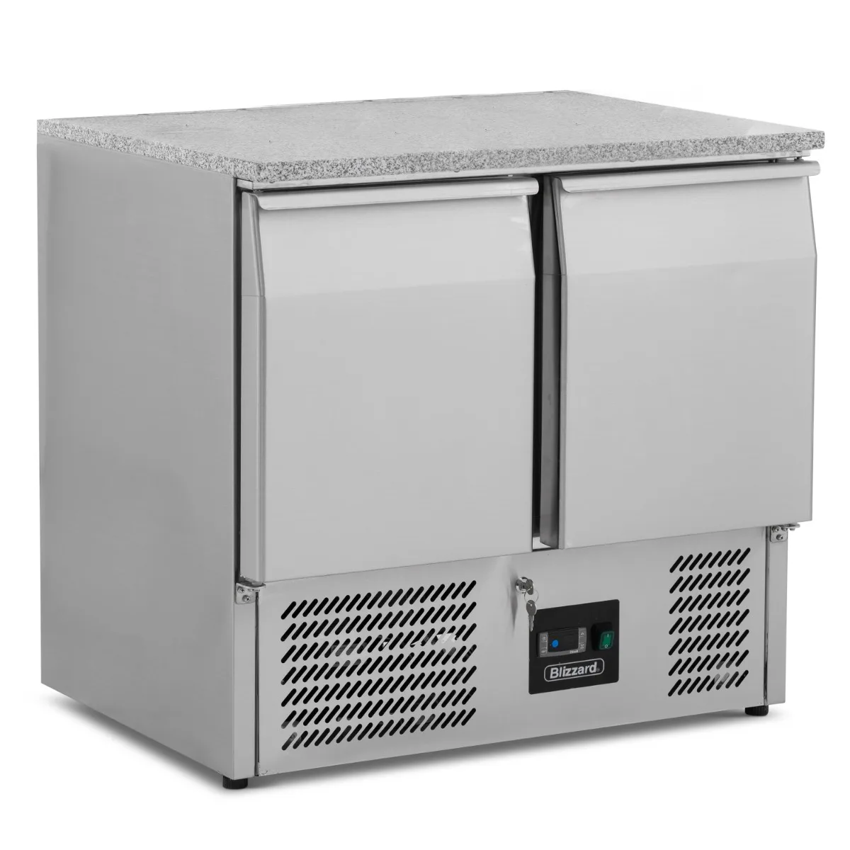 Blizzard Compact Double Door Counter Refrigerator with Granite Worktop