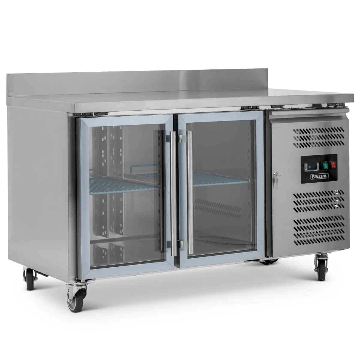 Blizzard Double Hinged Glass Door Counter Refrigerator With Upstand
