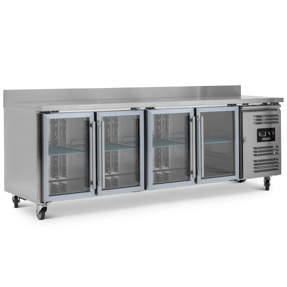 Blizzard Four Hinged Glass Door Counter Refrigerator With Upstand