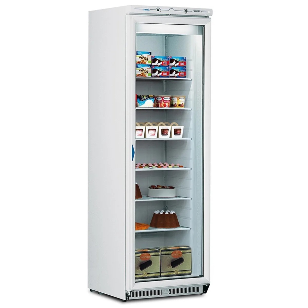 Mondial Upright 360L Single Hinged Glass Door Freezer