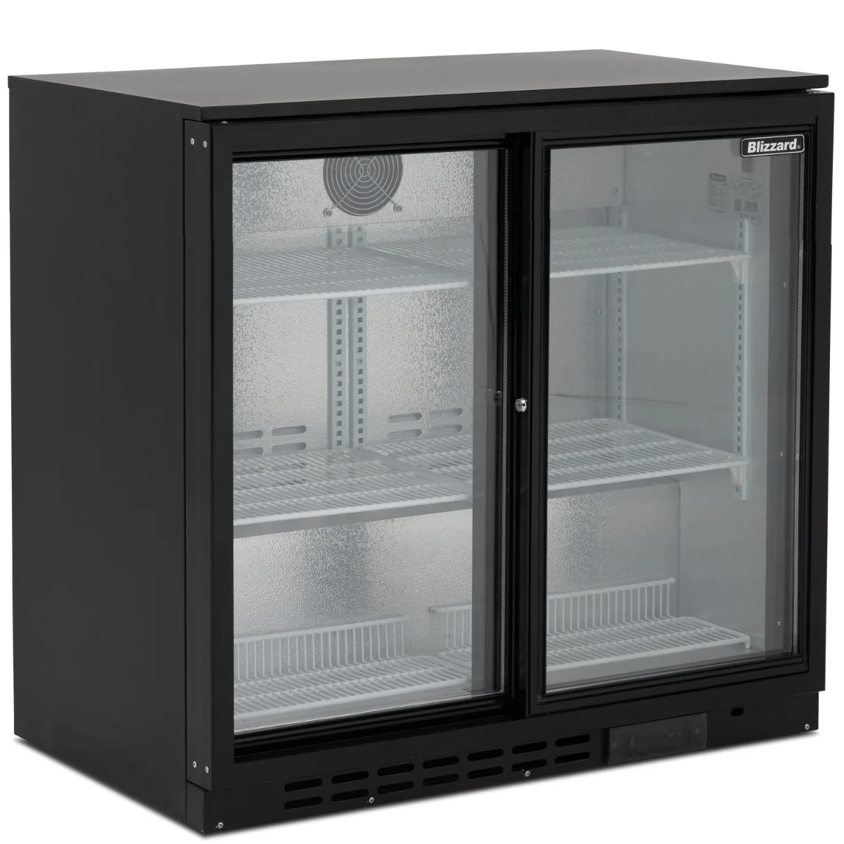 Blizzard Low Height Double Sliding Glass Door Bottle Cooler