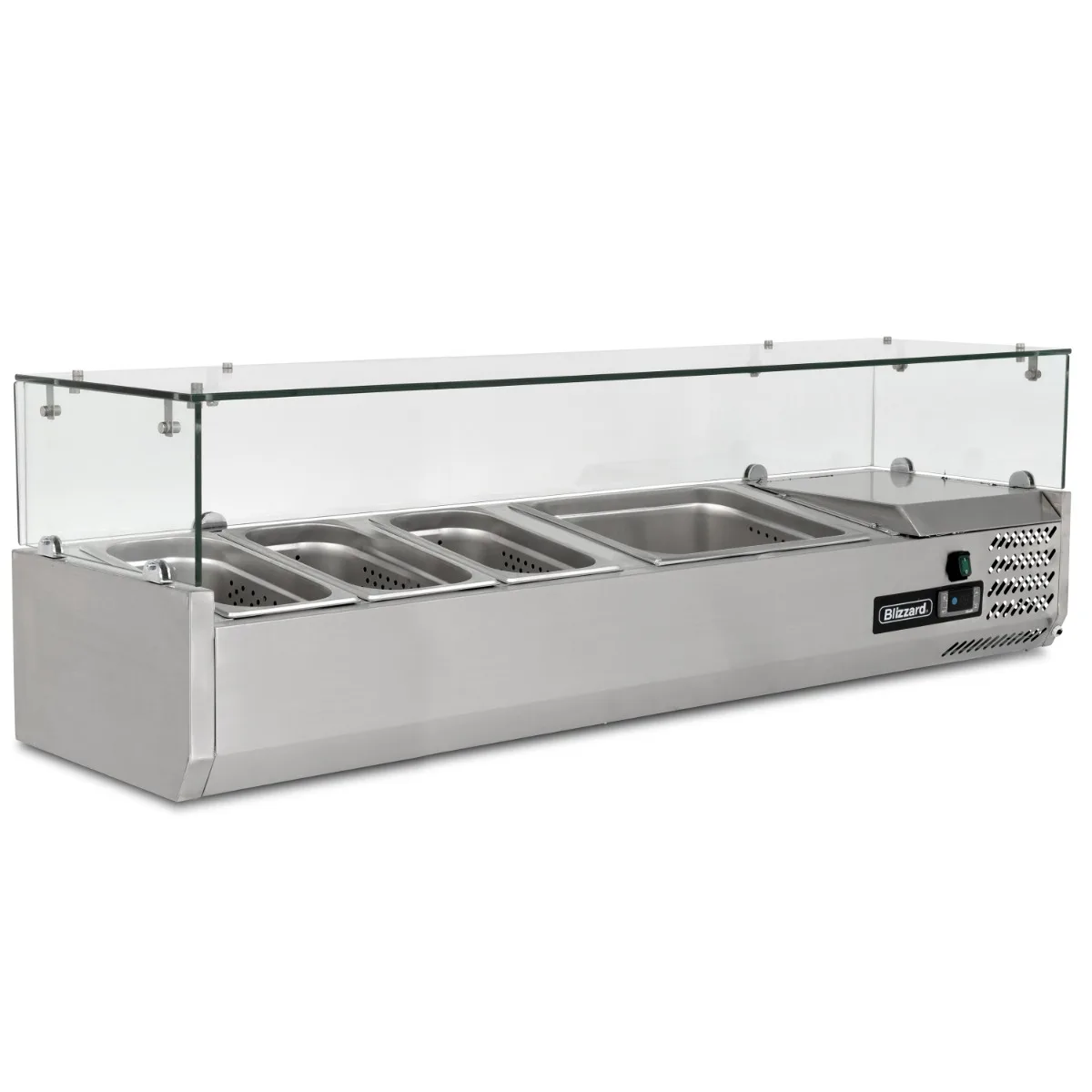 Blizzard 1.2m Glass Canopy 1/3 Gastronorm Prep Top