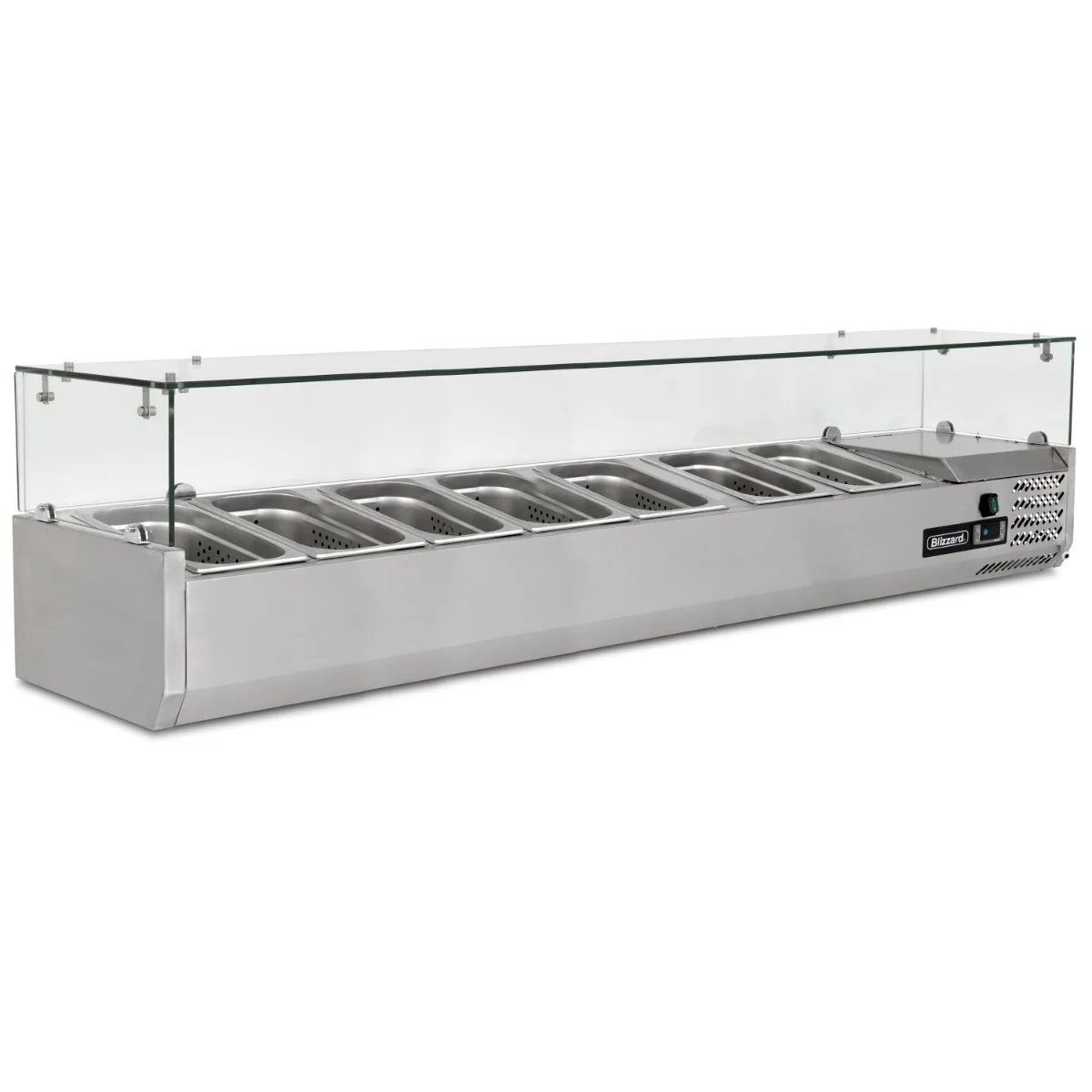 Blizzard 1.5m Glass Canopy 1/4 Gastronorm Prep Top