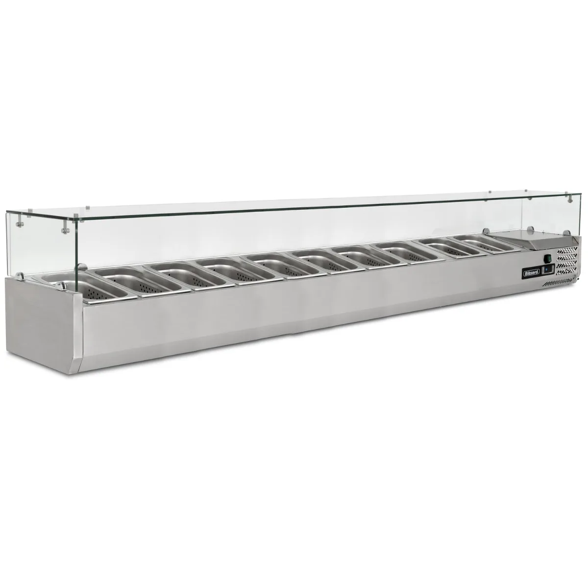 Blizzard 2m Glass Canopy 1/4 Gastronorm Prep Top