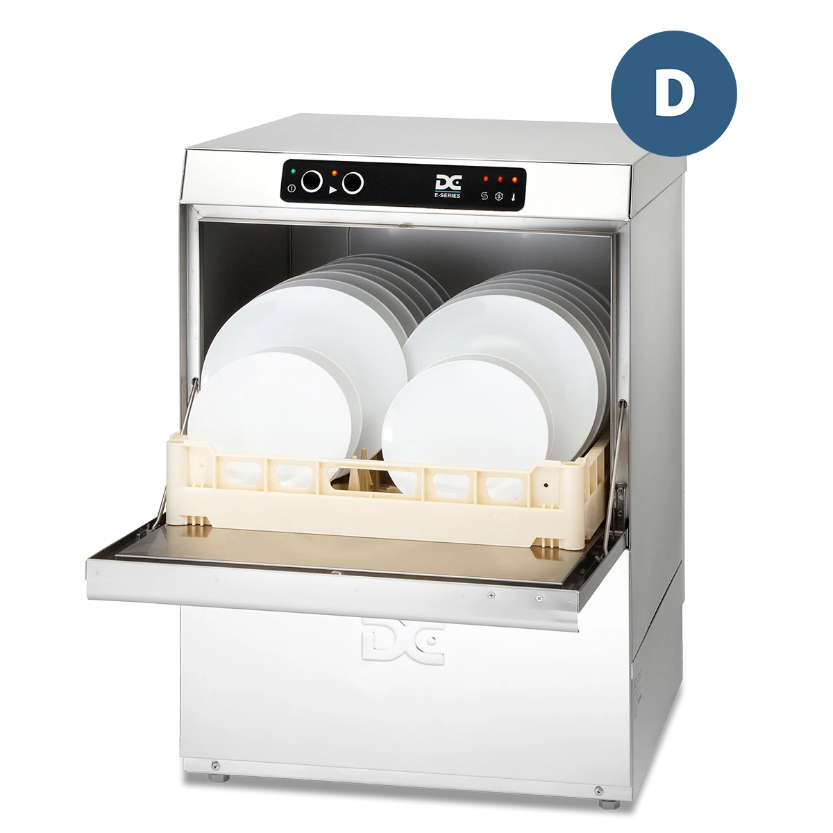 DC Products DC ED50D Economy Range 500mm Basket Frontloading Commercial Dishwasher with Drain Pump, 18 Plates