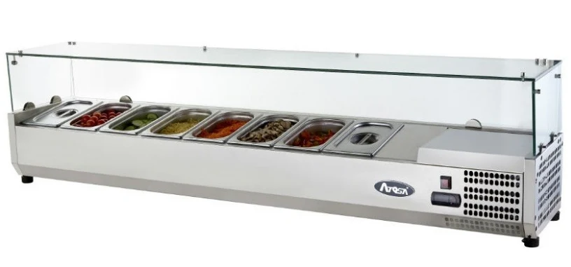 Atosa VRX1500/330 Countertop Topping Unit with 7 x 1/4 GN Pans/Lids, 1505mm