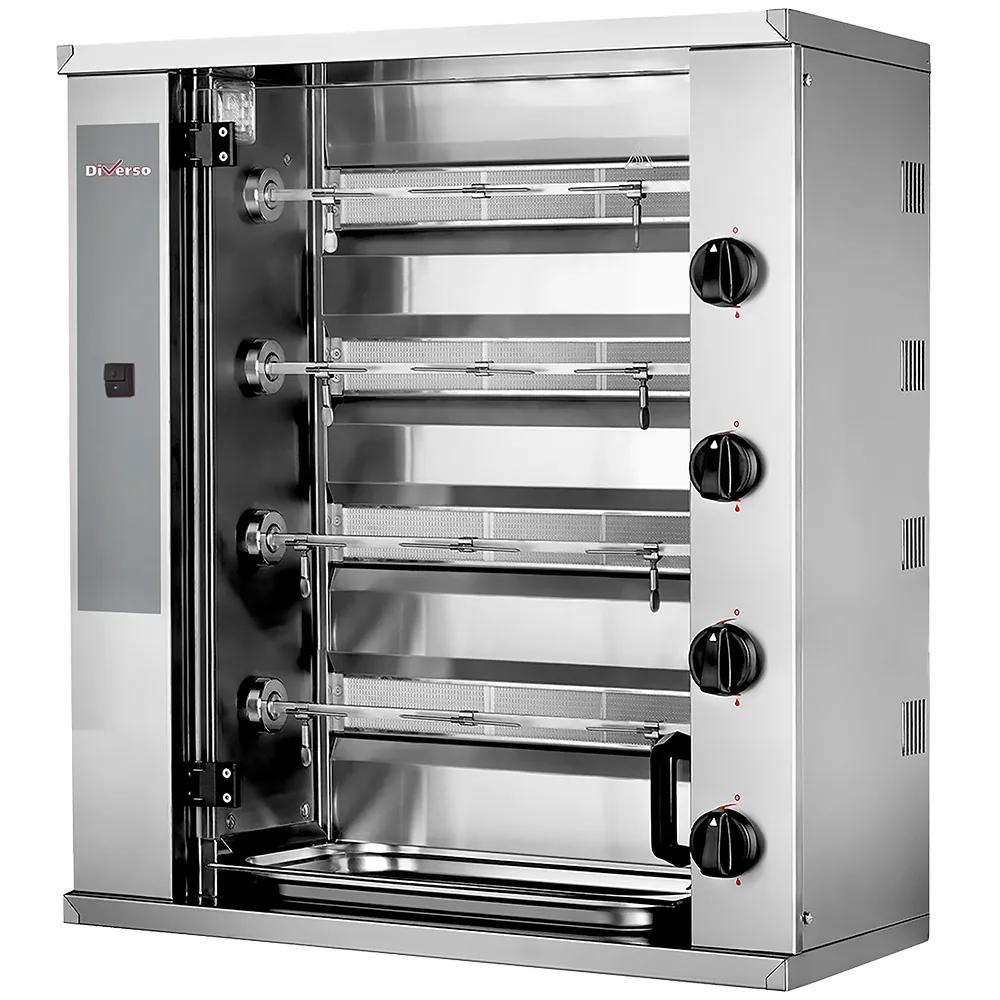 Diverso by Diamond Diverso WR-RVGS-G4 Gas chicken roaster, 4 spits (12 chickens) SMALL