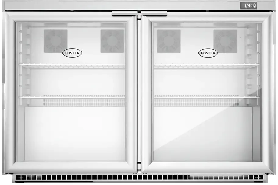 Foster HR360G Double Glass Door Undercounter Display Refrigerator – 360 Litres
