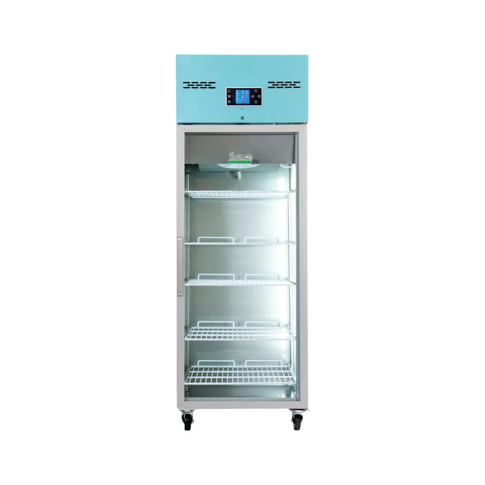 LEC Medical Laboratory & Medical Refrigeration LEC Medical PGR600UK Glass Single Door Pharmacy Freestanding Upright Refrigerator, 600 Litres