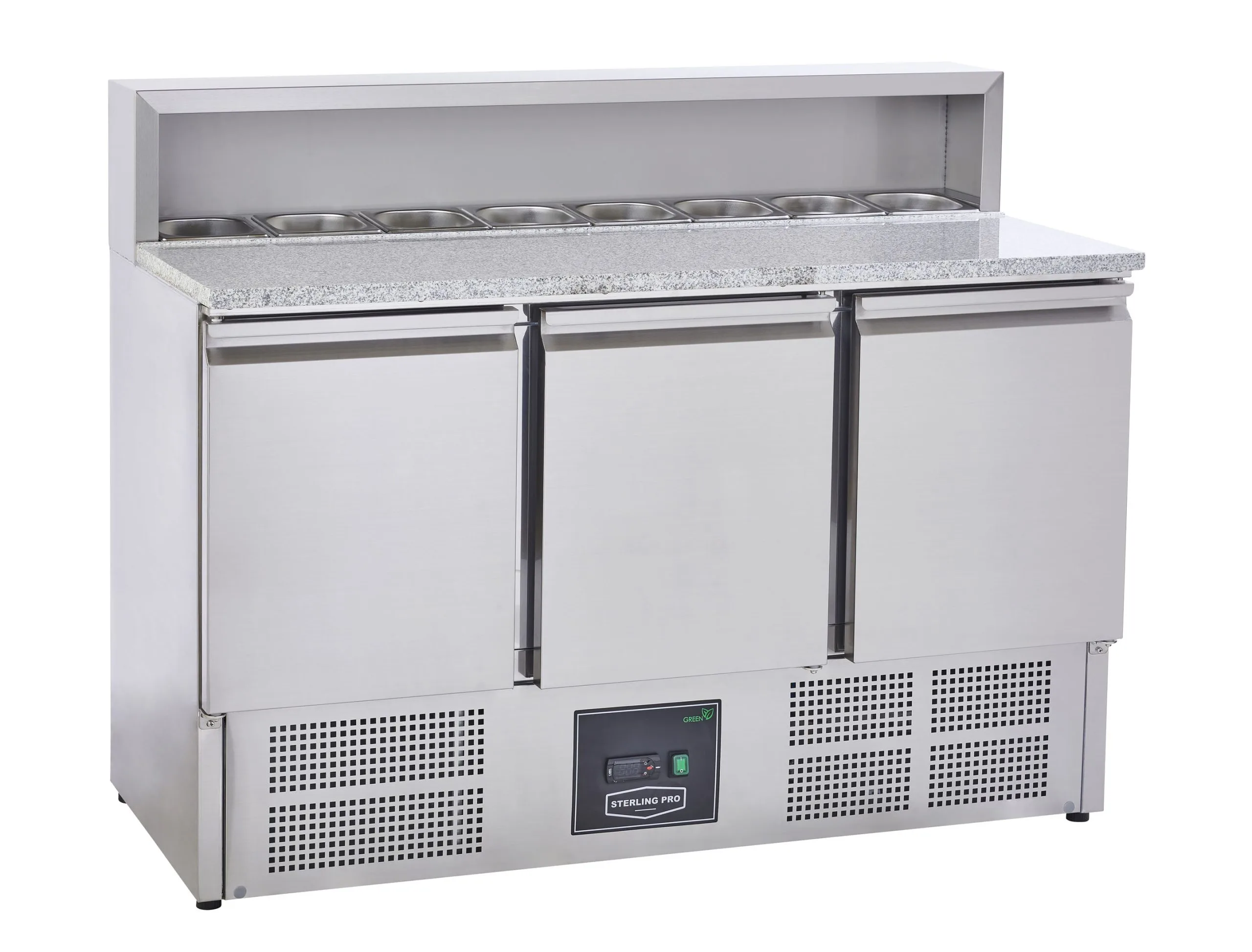 Sterling Pro Cobus SPU903PZ 3 Door Pizza Counter Granite Top 8 x GN1/6, 402 Litres