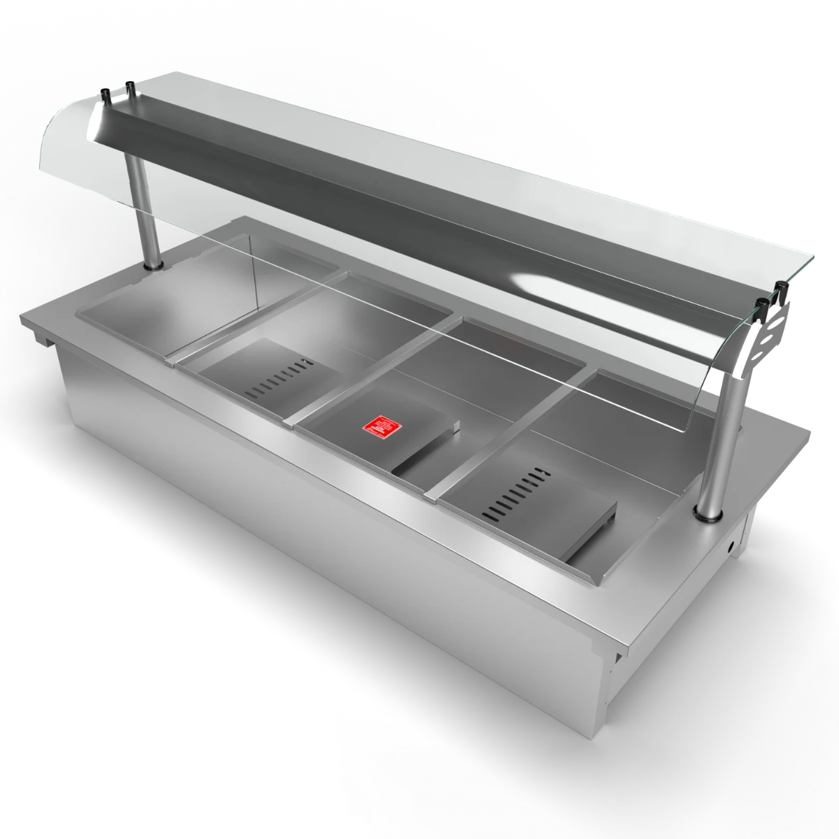 Moffat D4BM Drop-In Bain Marie Dry Heat Model with Curved Glass Open Front Gantry
