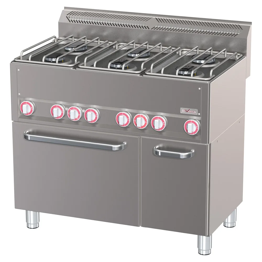 Diverso by Diamond Diverso WR-G6CF-21 Range 6 burners with convection oven GN1/1 and neutral cabinet