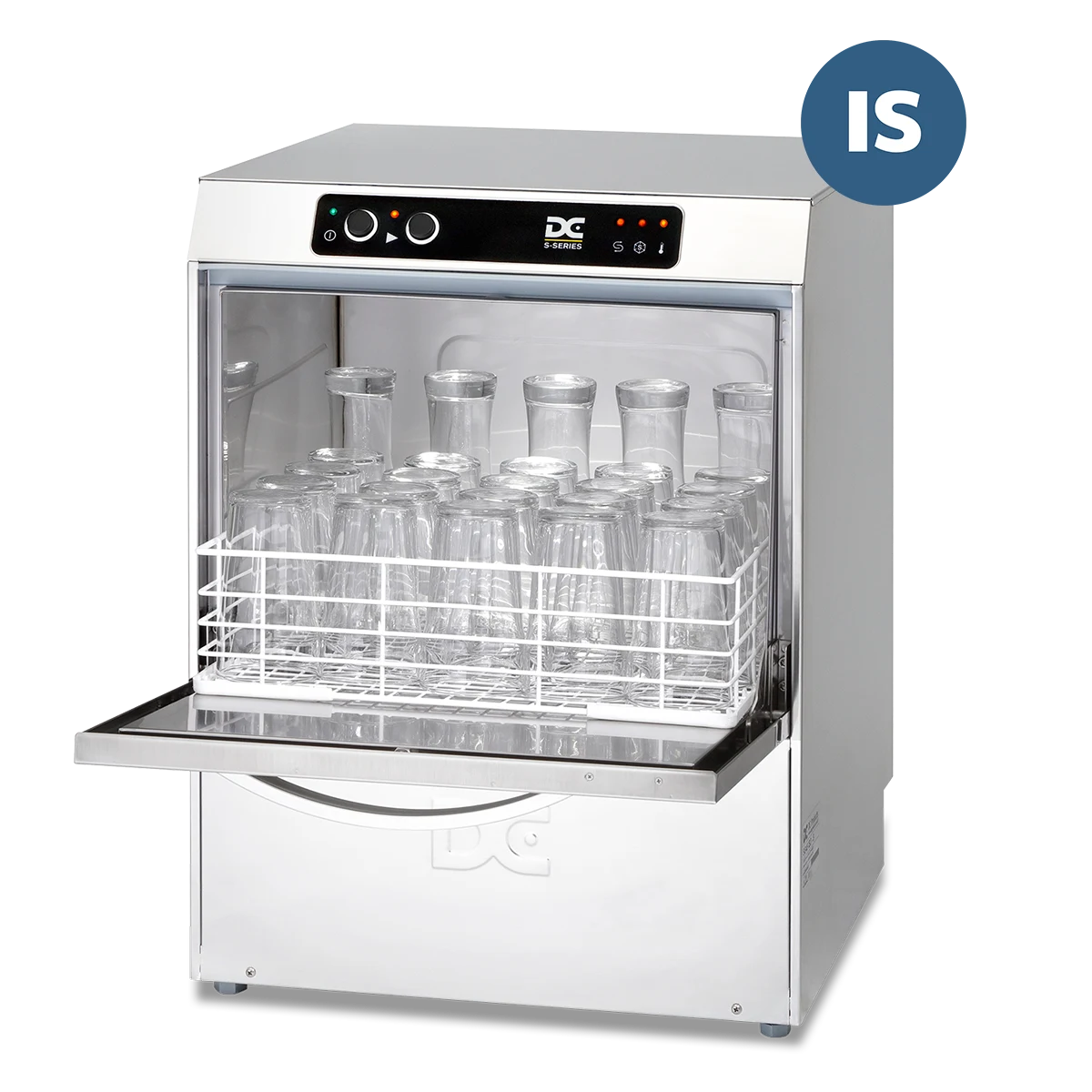 DC Products DC SG45IS Standard Range 450mm Basket Frontloading Commercial Glasswasher with Integral Water Softener, 25 Pint Capacity