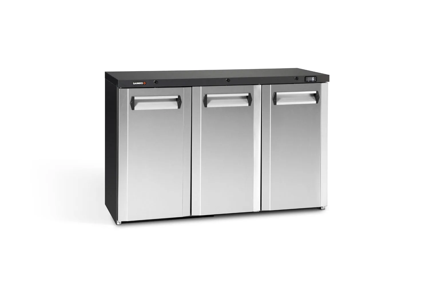 Gamko Maxiglass MG3/315CS Maxiglass Hinged Stainless Steel Front Triple Door Undercounter Bottle Cooler, 315 Litres