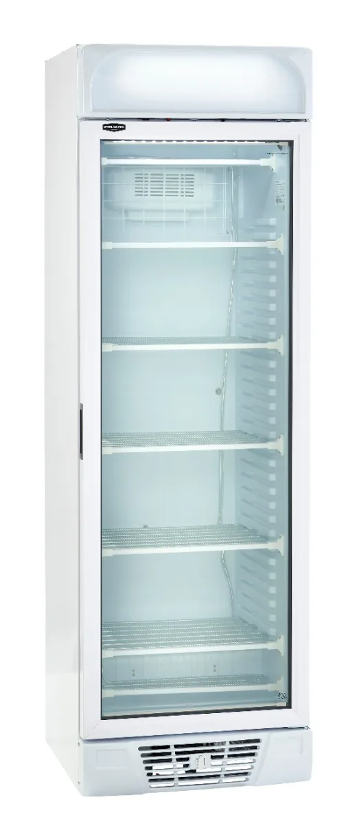 Sterling Pro Green BBVF372-HC Upright Glass Single Door Display Freezer, 382 Litres