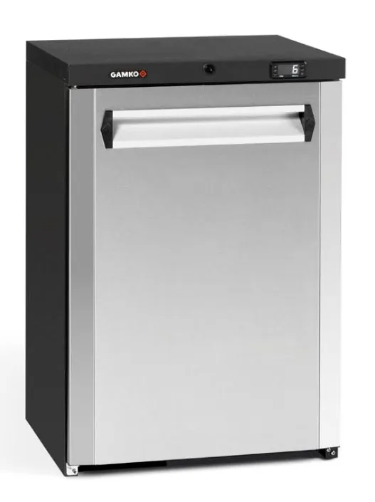 Gamko MG3/150RCS Maxiglass Right Hand Hinged Solid Single Door Undercounter Stainless Steel Bottle Cooler, 150 Litres