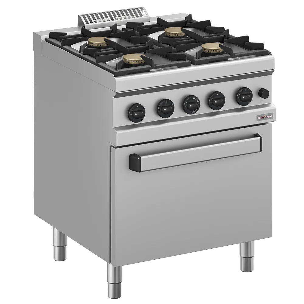 Diverso by Diamond Diverso WR-G4BF-F1 Gas range 4 burners, with oven GN 2/1