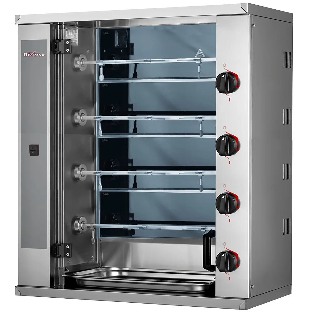 Diverso by Diamond Diverso WR-RVEL-E4 SMALL Vitroceramic chicken roaster, 4 spits (12 chicken)