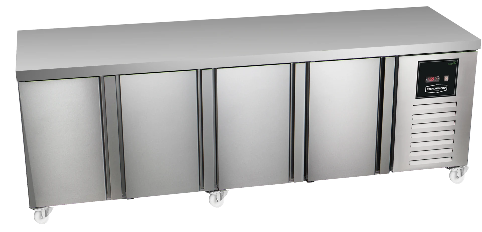 Sterling Pro Green SPI-6-250-40-NS Stainless Steel 4 Door Fridge Counter, 600mm Deep