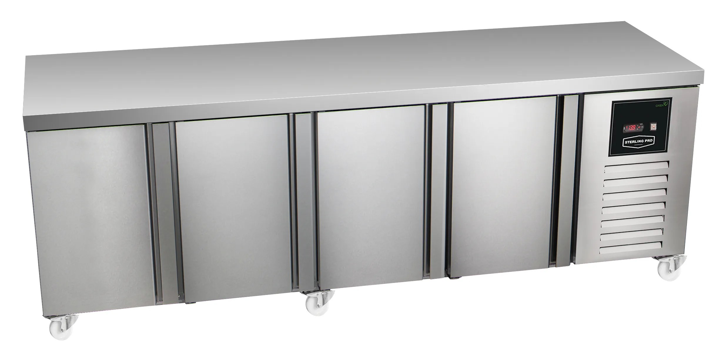 Sterling Pro Green SPI-7-225-40-NS 4 Door Fridge Counter Plain Top, 615 Litres