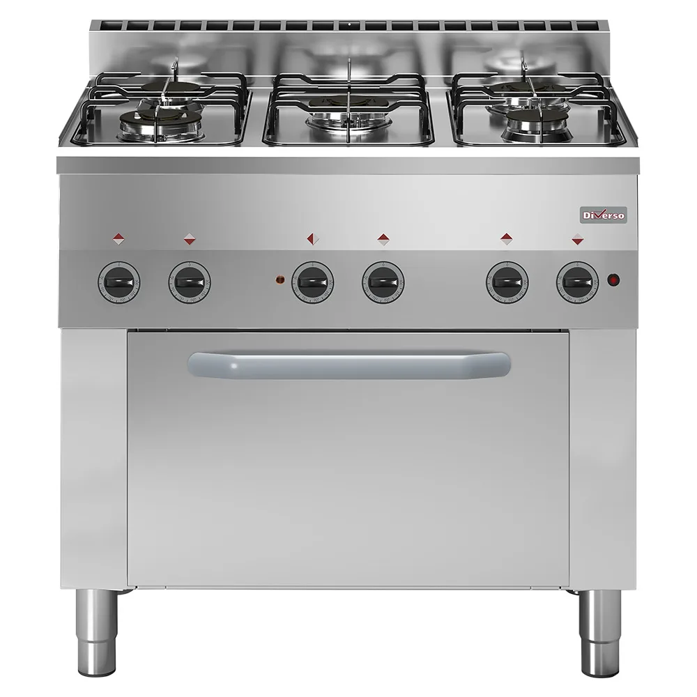 Diverso by Diamond Diverso WR-C5FV-65 Gas range 5 burners, electric convection oven 4x GN 1/1