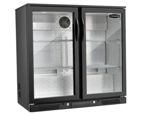 Sterling Pro SP2HC-LOW-BH Hinged Double Door Low Height Bottle Cooler, 180 x 330ml Bottles