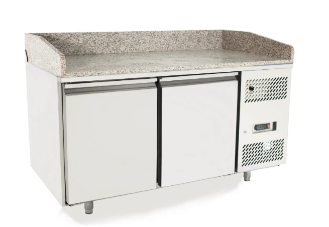 Atosa EPF3495GR 2 Door Granite Top Pizza Preparation Counter Fridge, 250 Litres