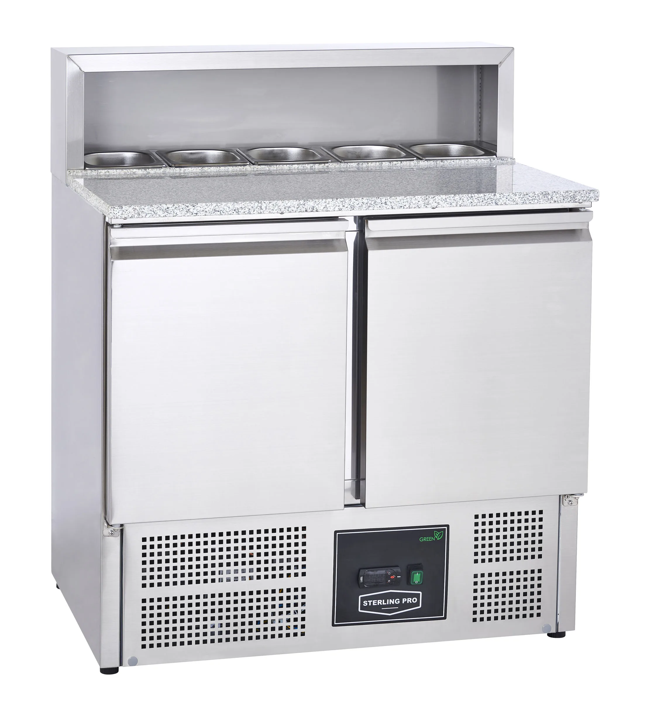 Sterling Pro Cobus SPU902PZ 2 Door Pizza Counter Granite Top 5 x GN1/6, 240 Litres