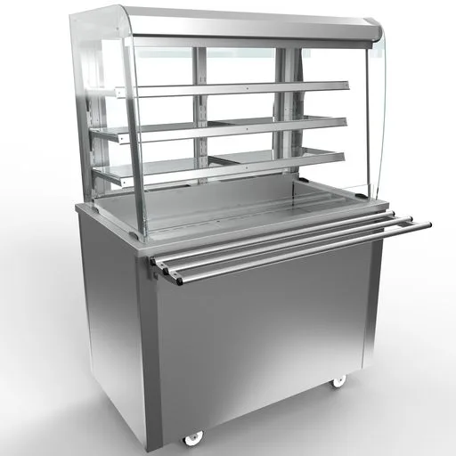 Moffat Versicarte Pro VC3RDTR Refrigerated Display, Open Front Size 3 with 3 Shelves & Chilled Well with Tray Rail Package