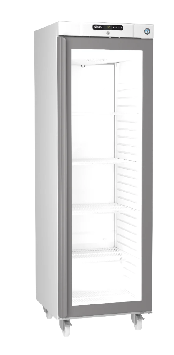 Hoshizaki Compact KG420L C DR G U Glass Single Door White Upright Display Refrigerator, 343 Litres