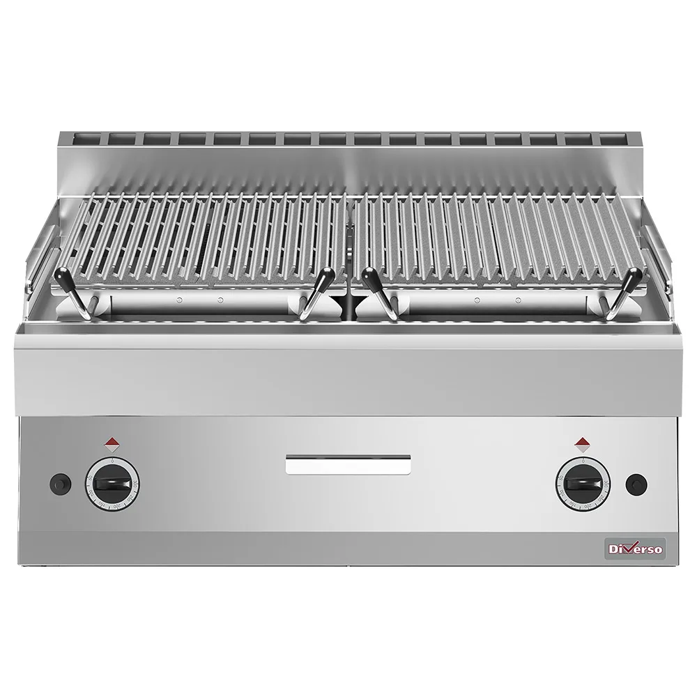 Diverso by Diamond Diverso WR-PLX2-80 Lava-stone grill - 1/1 module, cooking grill in cast iron "double face"