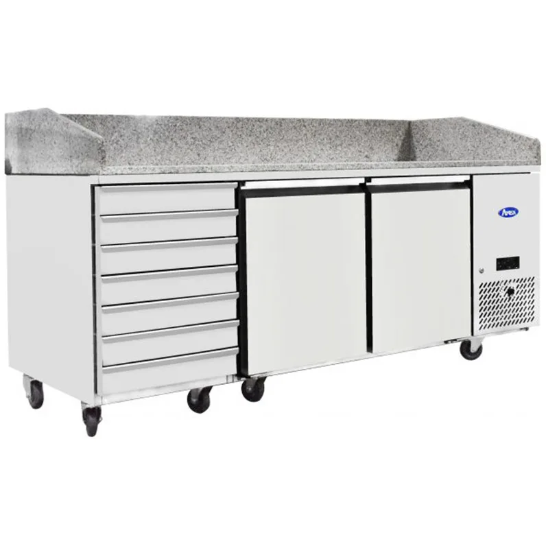 Atosa EPF3480GR Two Door + 7 Drawer Salad Prep Counter Table 250 Litres