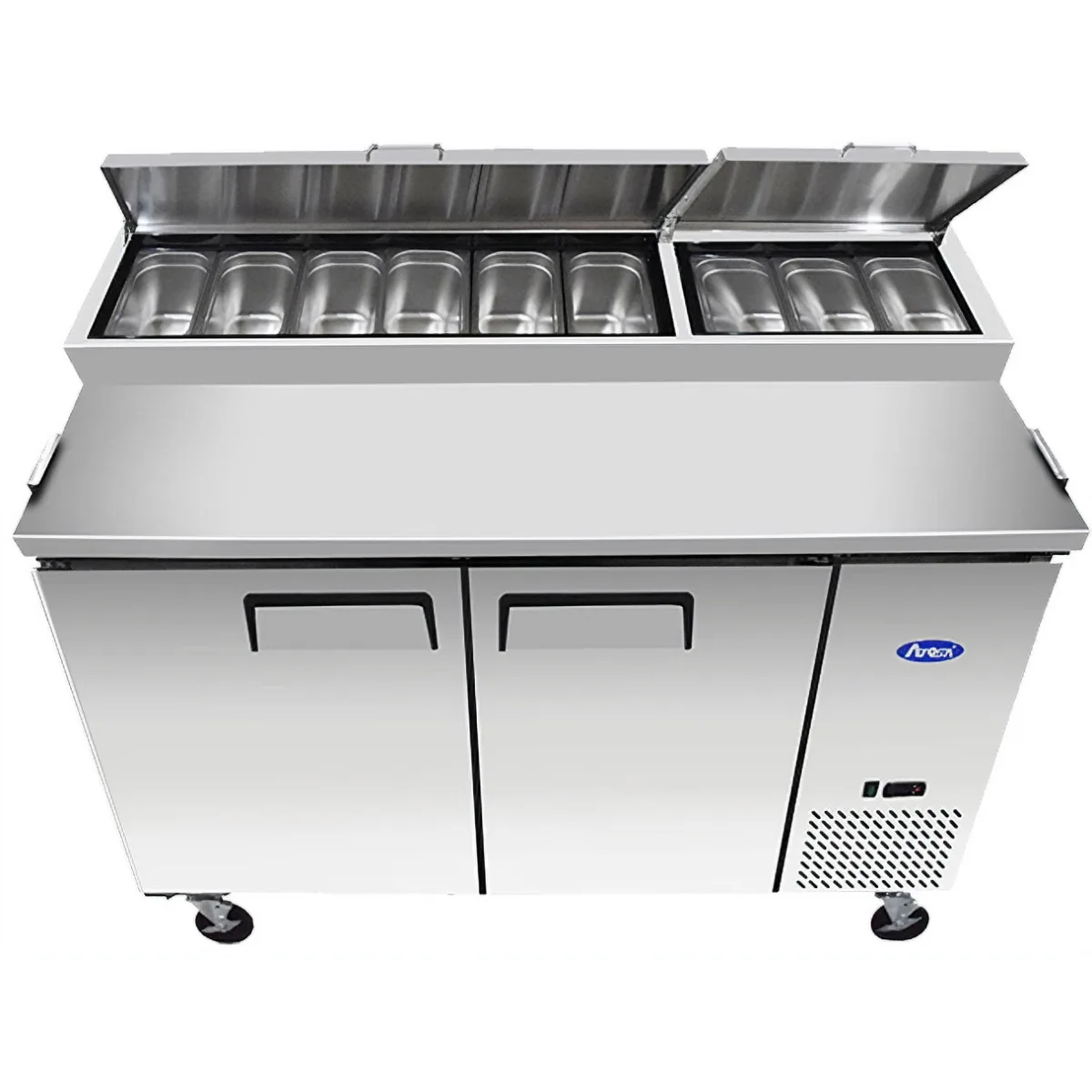 Atosa MPF8202GR 2 Door Refrigerated Preparation Table, 523 Litres