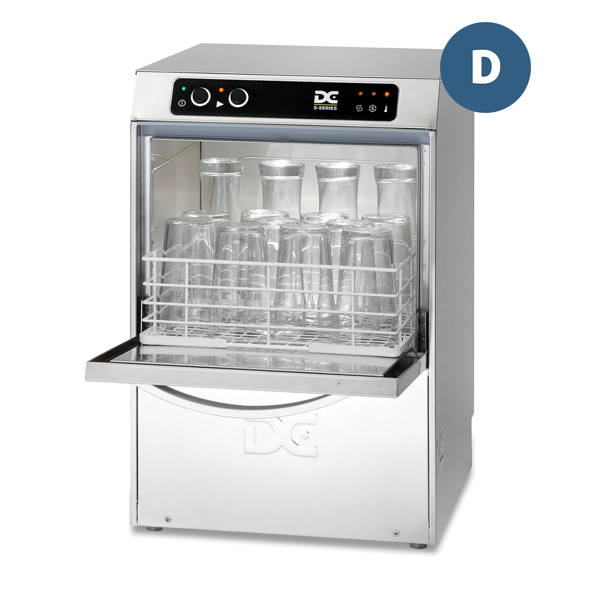 DC Products DC SGP35D Standard Range 350mm Basket Frontloading Commercial Glasswasher with Drain Pump, 14 Pint Capacity