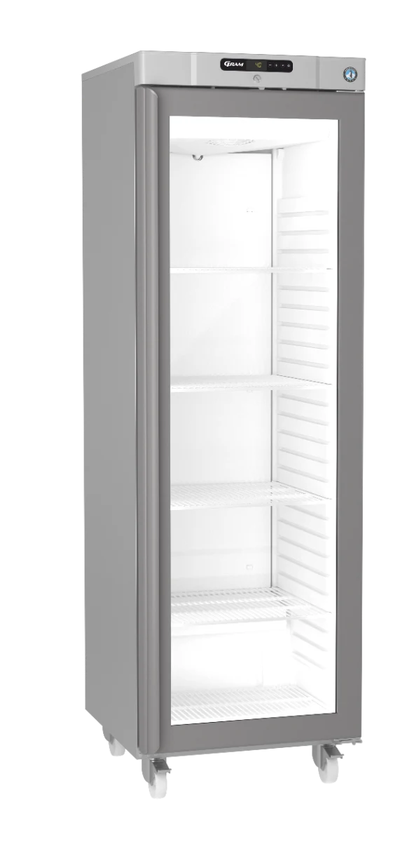 Hoshizaki Compact KG420R C DR G U Glass Single Door Stainless Steel Upright Display Refrigerator, 343 Litres