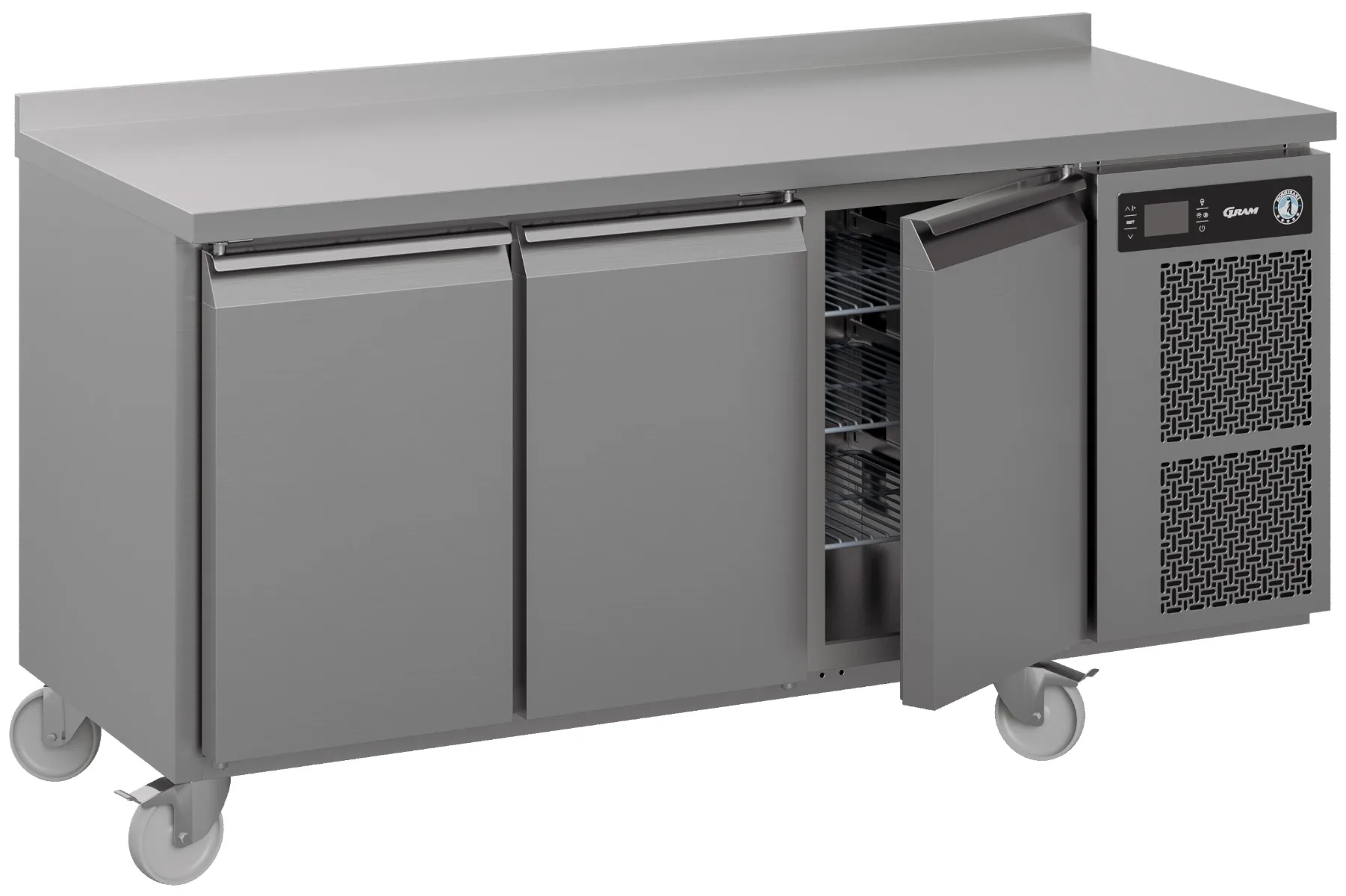 Hoshizaki Premier K 3 A5 DL DL DR C U 3 Door Stainless Steel Refrigerated Counter with Splashback, 463 Litres