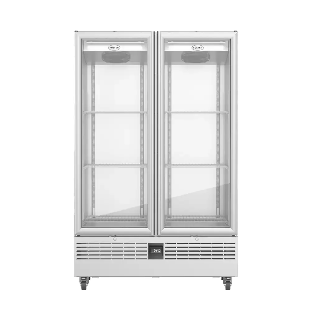Foster Slimline Double Glass Door Refrigerated Display Cabinet – 800 Litres