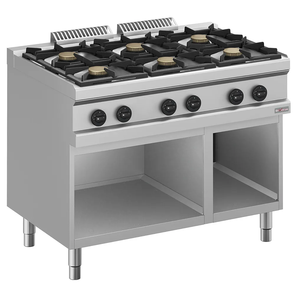 Diverso by Diamond Diverso WR-G6BA-A2 Gas range 6 burners, on open cupboard
