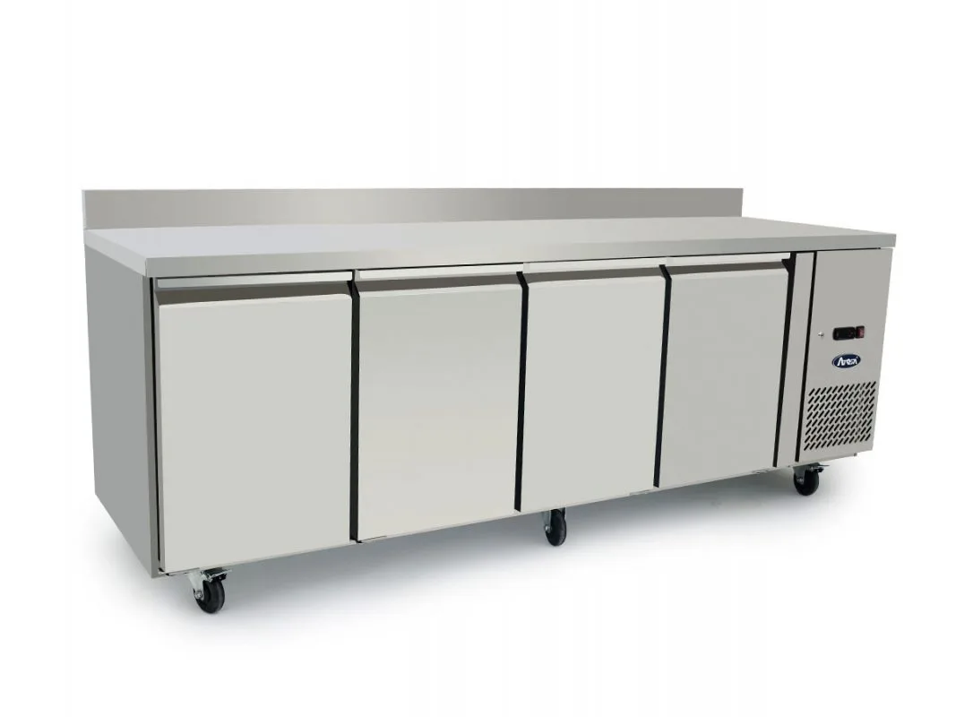 Atosa EPF3482HDSB 4 Door Preparation Counter Freezer with Splash Back, 560 Litres
