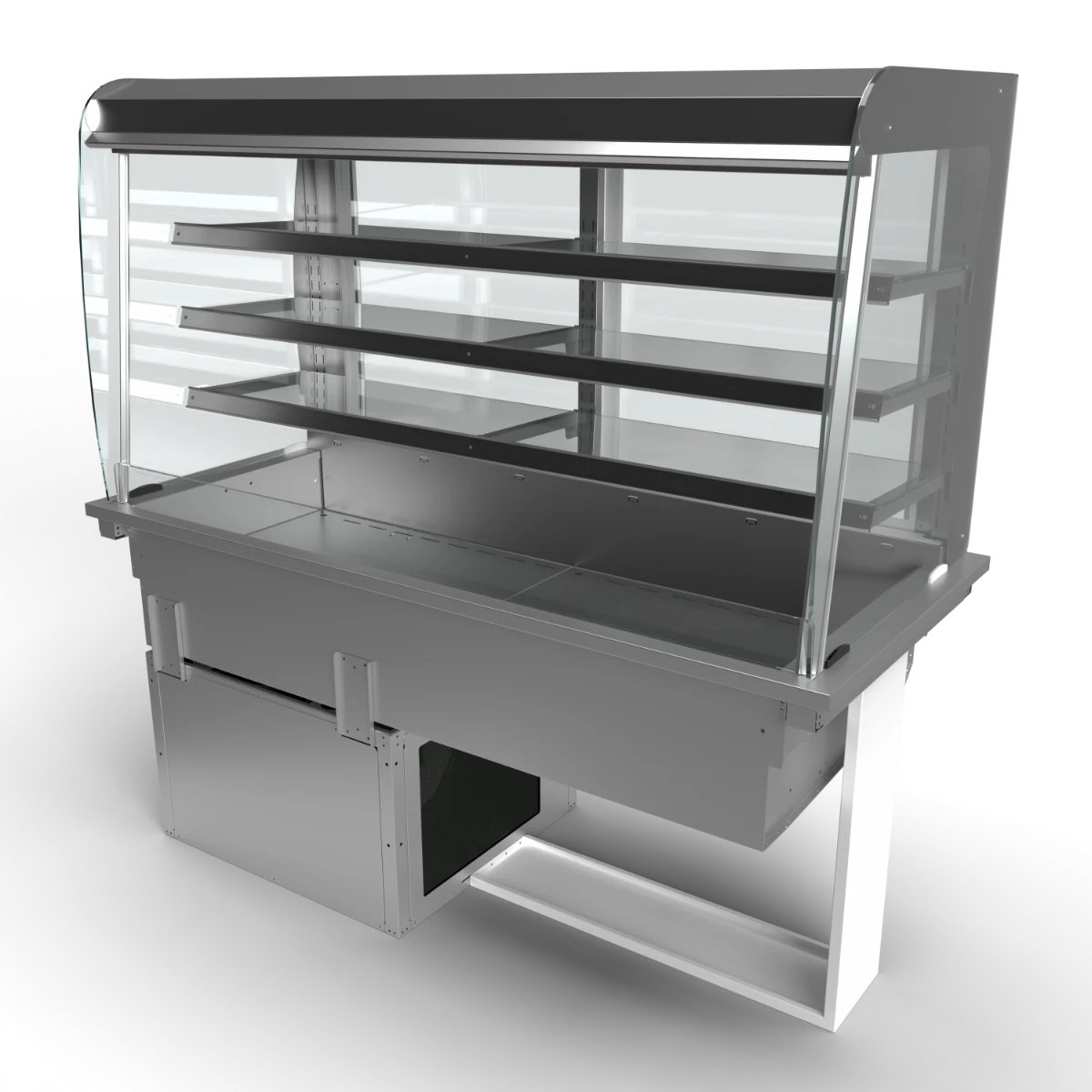 Moffat D4RD Drop-In Refrigerated Multi Tier 3 Shelf Model with Curved Glass Open Front