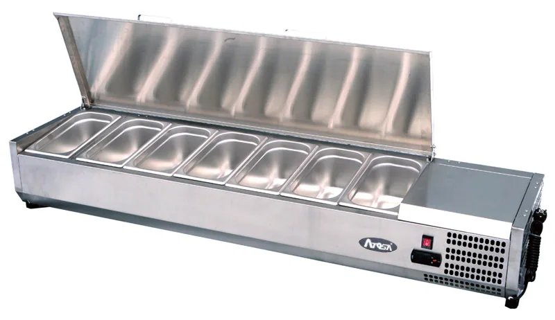 Atosa VRX1400/380S Countertop Topping Unit with 6 x 1/3 GN Pans/Lids, 1415mm