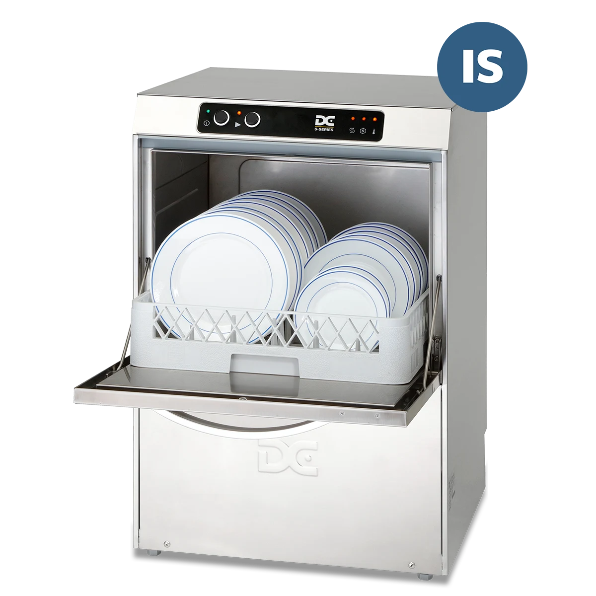 DC Products DC SD45IS Standard Range 450mm Basket Frontloading Commercial Dishwasher with Integral Water Softener, 14 Plates