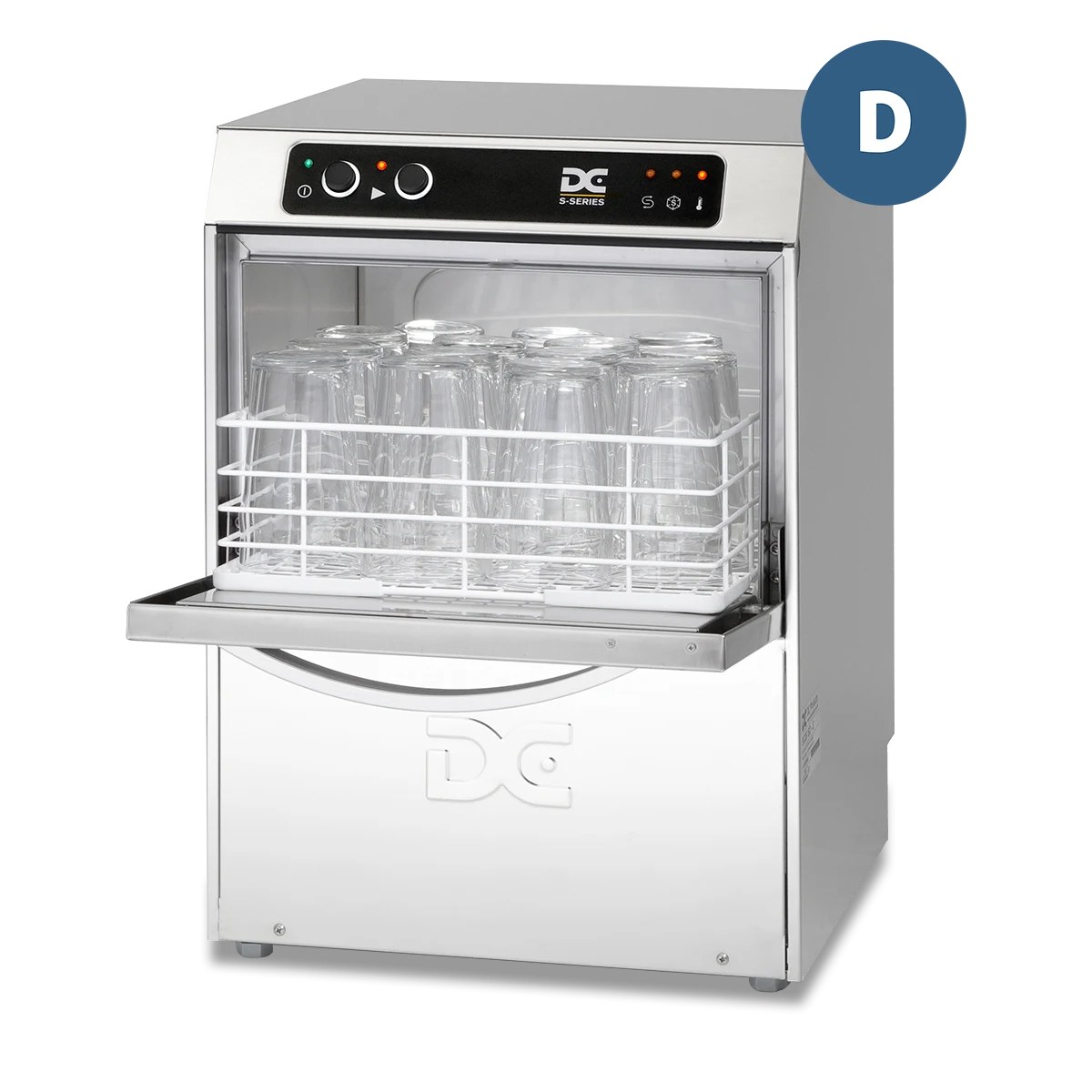 DC Products DC SG35D Standard Range 350mm Basket Frontloading Commercial Glasswasher with Drain Pump, 14 Pint Capacity