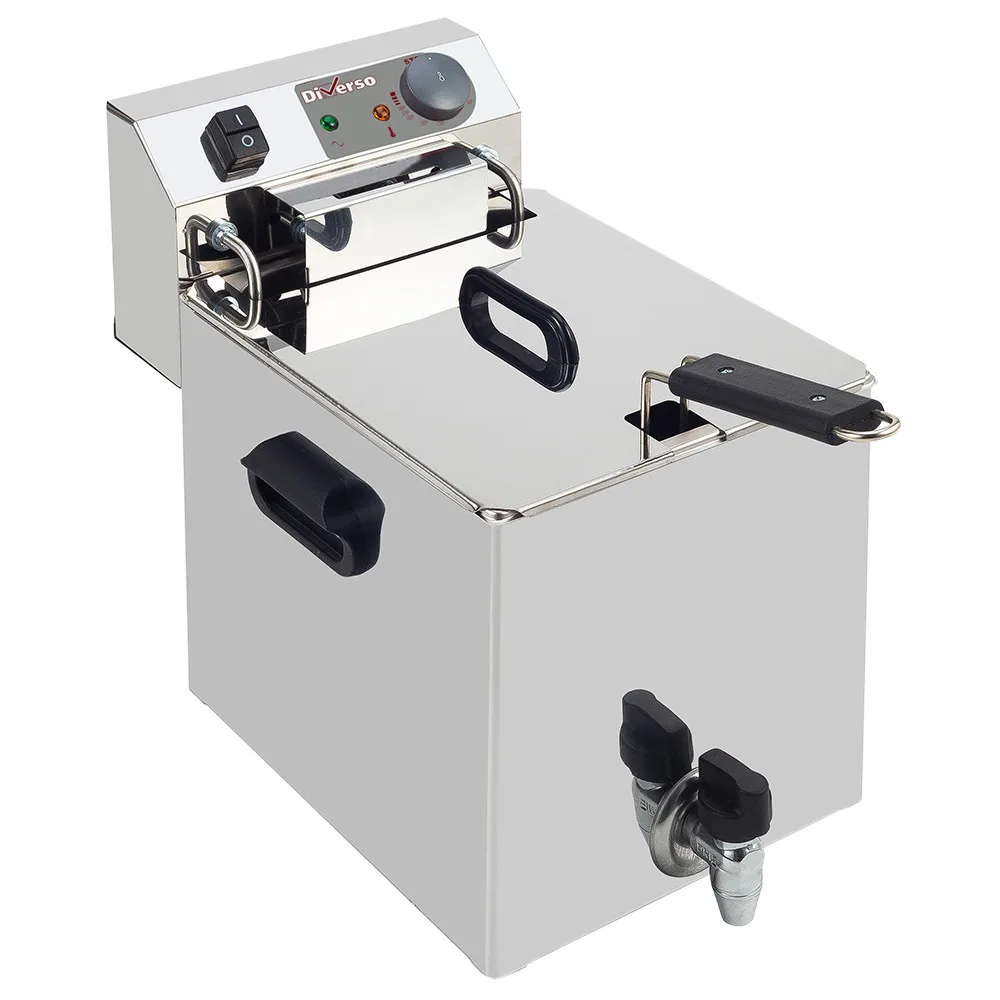 Diverso by Diamond Diverso WR-EF10-S1 Electric table top fryer 10 liters + tap